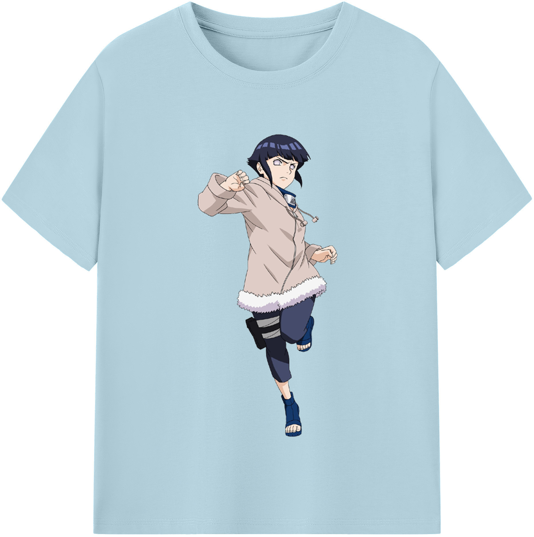 （画像用） NARUTO -ナルト- 日向ヒナタ Hyūga Hinata 綿100％半袖Tシャツ（フロントプリント）